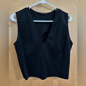 ZARA Black cropped Top, Size Large